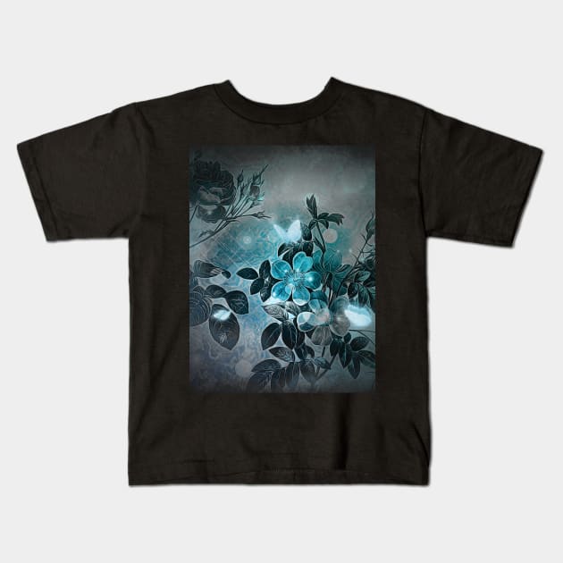 Elegant floral design with butterflies Kids T-Shirt by Nicky2342